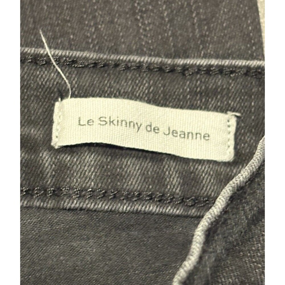 FRAME Denim Le Skinny De Jeanne Jeans Size 4 (27) Black Raw Hem Split Ankle Snap - Picture 4 of 7